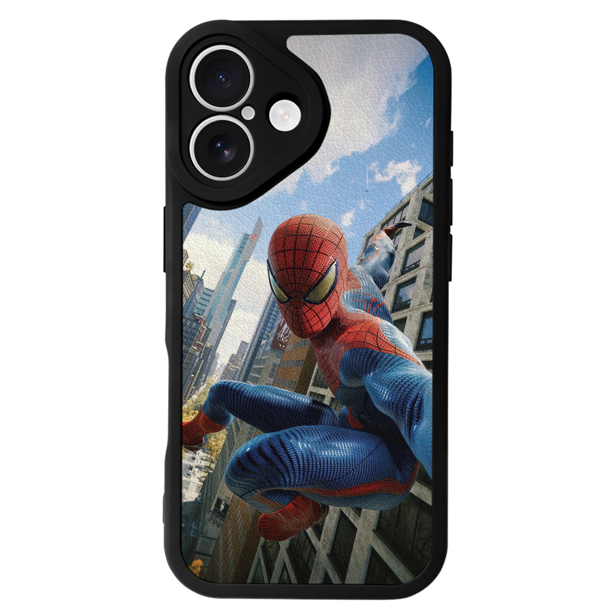 Spider Man スパイダーマン 【iPhone 16シリーズ対応】シリコンスマホケース（レザー調） 材質：シリコン